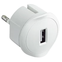 USB töltőadapter fehér 100-240V/ 5V DC 1500mA stabilizált süllyesztett dugó LEGRAND