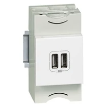 Mosaic USB töltőaljzat 2M 2/ki 2400mA-max. 5V süllyesztett fehér LEGRAND
