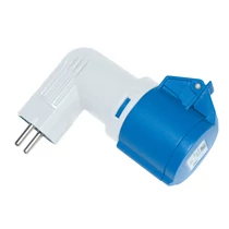 Dugaszoló elosztóadapter 32A/400V ferde 1x16A3P230V műanyag hordozható IP20 fehér PCE