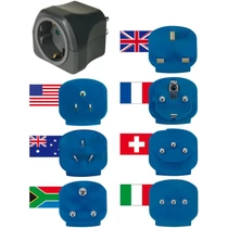 Utazó adapter univerzális(7x)->DIN(F) többszínű 13A 250V LECTRA
