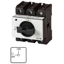 Szakaszoló be-ki kapcsoló 63A 3P 30kW/400VAC-3 ráépíthető sorolható fix fekete P3-63/IVS EATON