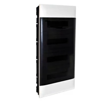 PractiboxS kiselosztó süllyeszthető 4 x 18-modul PE+N-kapcsokkal füstszínű ajtóval IP40