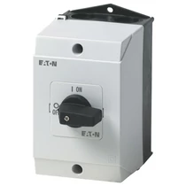 Szakaszoló be-ki kapcsoló 20A 2P 5.5kW/400VAC-3 ráépíthető tokozott fekete T0-1-102/I1 EATON