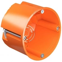 Gipszkarton szerelvénydoboz 1-es kerek 68mm-átmérő műanyag narancs csavarral 9064-32 KAISER