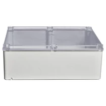 Kötődoboz falonkívüli műanyag 310mm x 240mm 110mm szürke átlátszó fedél IP55 System Pro E ABB