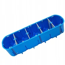 Gipszkarton szerelvénydoboz 5-ös ovális 68mmx 352mmx 65mm-átmérő kék műanyag P5x60D SIMET