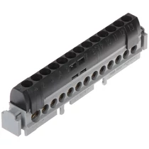 Elosztókapocs fekete 13P csavaros 12csatl./16mm2 1csatl./25mm2 kalapsínre Lexic LEGRAND