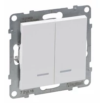 Suno 105 2x1P csillárkapcsoló +jelzőfény 101 1P kapcsoló betét közp. fedéllel fehér rugós LEGRAND