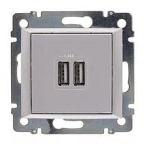 Valena USB töltőaljzat A+A 2/ki 2400mA-max. 5V süllyesztett alumínium LEGRAND