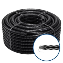 Gégecső lépésálló behúzószállal 50/25m (d=39,6mm) fekete FK15 750N 2J PVC - DX15150R