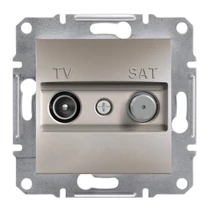 Asfora antenna aljzat TV-SAT süllyesztett komplett bronz 2-kimenet végzáró 1dB/860MHz Schneider