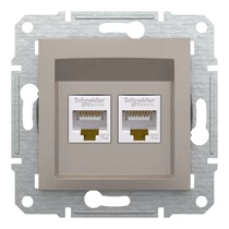 Asfora adatcsatlakozó dugalj UTP Cat5e süllyesztett bronz Schneider