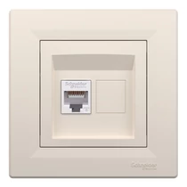Asfora adatcsatlakozó dugalj UTP RJ45 8(8) Cat6 süllyesztett bézs csavaros Schneider