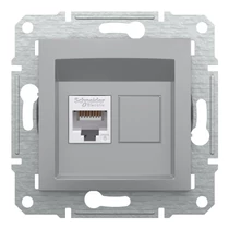 Asfora adatcsatlakozó dugalj UTP RJ45 8(8) Cat6 süllyesztett alumínium Schneider