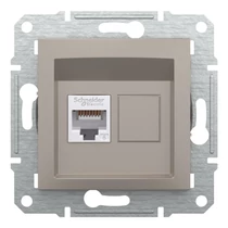 Asfora adatcsatlakozó dugalj UTP RJ45 8(8) Cat6 süllyesztett bronz Schneider