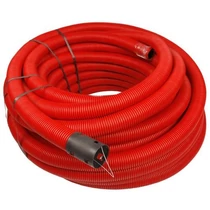 Gégecső D50 bordázott, piros, KOPOFLEX 50m/tekercs