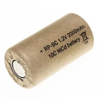 1,2V 2000mAh SC2000 Ni-Cd nagyáramú cella