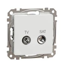 SednaÚj antenna aljzat betét közp. fedéllel TV-SAT koax végzáró 4dB műanyag fehér Schneider