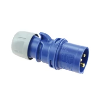 Ipari dugvilla lengő 2P+E 16A 3P 230V(50+60Hz) kék IP44 műanyag csavaros 6h-pozíció Shark PCE