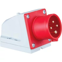 Ipari dugvilla 3P+E falonkívüli 32A 4P 400V(50+60Hz) piros műanyag ferde csavaros PCE