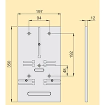 Fogyasztásmérő alátéttábla 3fázisú mérőhöz 63A 350mmx 197mmx szürke TL 3F Emiter