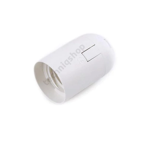 Foglalat E 27, 60W, 230V, fehér műanyag+végkúp