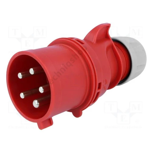 Ipari dugvilla lengő 3P+N+E 32A 5P 400V(50+60Hz) piros IP44 műanyag csavaros 6h-pozíció Shark PCE