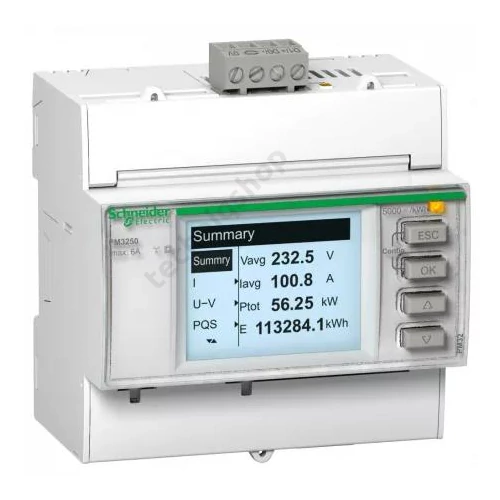 Multifunkciós teljesítménymérő sorolható MODBUS elektronikus 5A 5M PowerLogic PM3000 Schneider