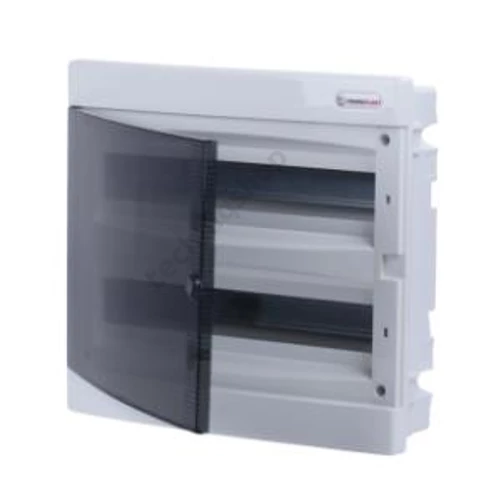 Kiselosztó 24 modul 2x12modul süllyesztett C füstszínű ablak IP40 TehnoPlast