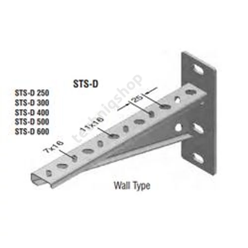 EAE STS-D 400 oldalfali tartó 2mm tüzih.