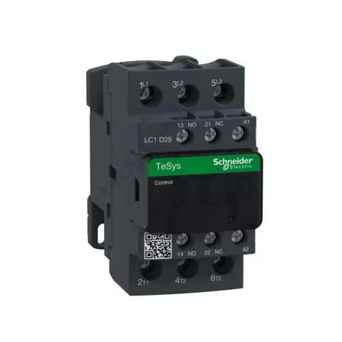 Kontaktor (mágneskapcsoló) 11kW/400VAC-3 3-Z 24VAC 1-z 1-ny csavaros 40A/AC-1/400V TeSys LC1D Schnei