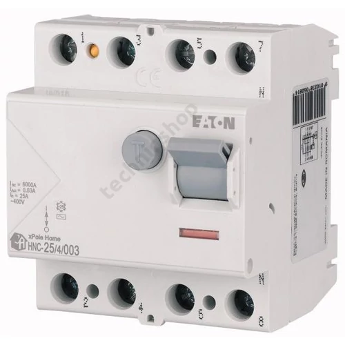 Áram-védőkapcsoló (Fi-relé) analóg 4P 25A 30mA AC-típus 6kA HNC-25/4/003 xPole Home EATON
