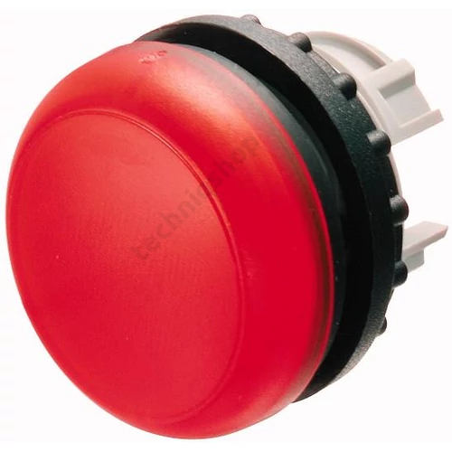 Jelzőlámpa fej kerek piros lapos 1-lámpa króm műanyag-előlapgyűrű 22mm-átmérő IP67 M22-L-R EATON