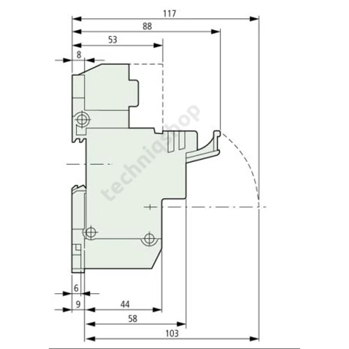 Biztosíték aljzat 51.060.04 22x88mm betéthez EATON