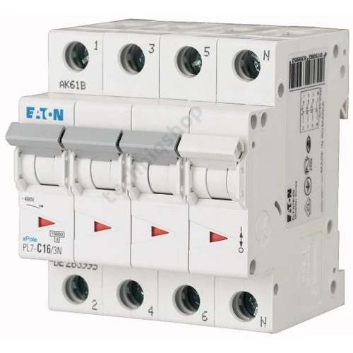 Kismegszakító PL7-C50/3N 3p./N C 50A 10kA EATON