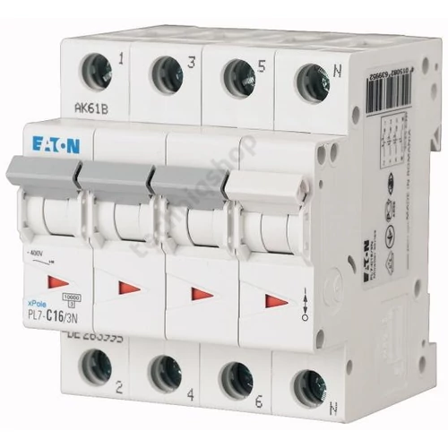 Kismegszakító PL7-C63/3N 3p./N C 63A 10kA EATON