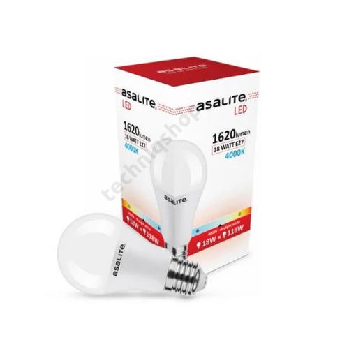 Ledes izzó 230V E27 18W 4000K 1620lumen Asalite