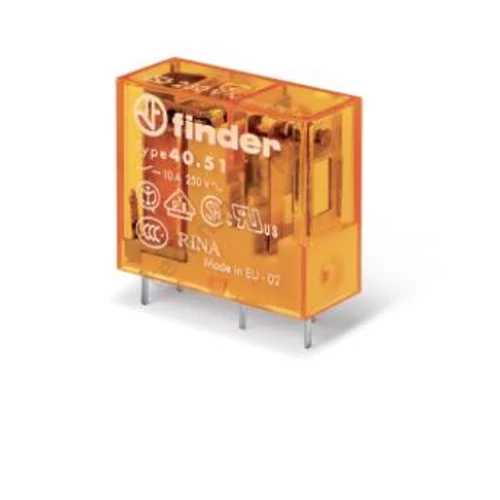Miniatűr relé NYÁK/dugasz 10A 1-v 24VAC monostabil IP20 40.51.8.024.0000 FINDER