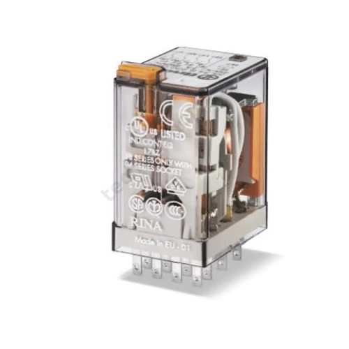 Általános célú relé 7A 4-v dugaszolós 12VDC monostabil IP20 55.34.9.012.0040 FINDER