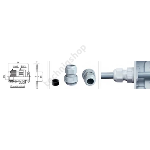 Tömszelence Perfect Fix M25*1.5 vil.szürke 11-17mm (50db/cs)