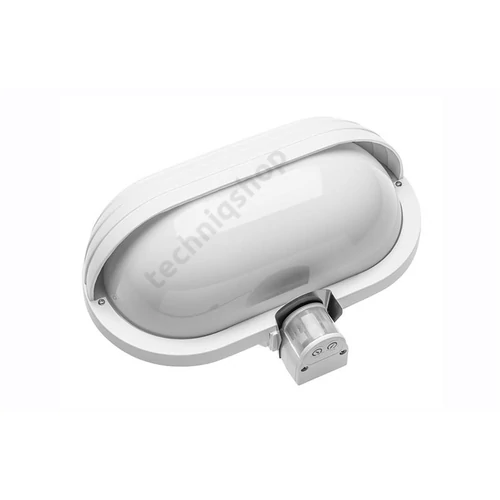 Hajólámps oldalfali mozgásérzékelős, opál búa, félernyős, E27, 60W,IP40, 230V, fehér, ABS+PC