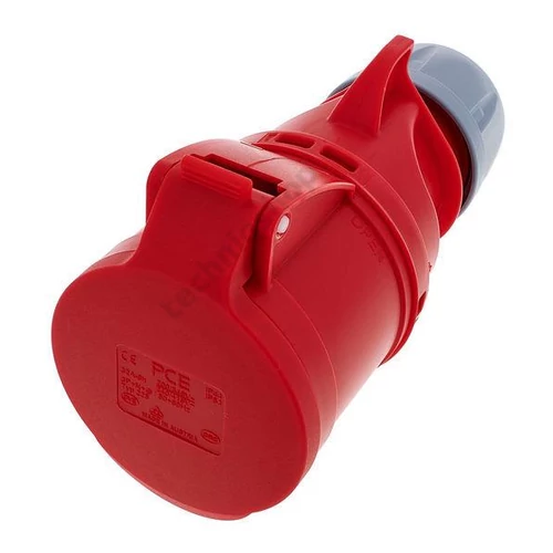 Ipari dugalj lengő 3P+N+E 32A 5P 400V(50+60Hz) piros egyenes IP44 műanyag 6h-pozíció Shark PCE