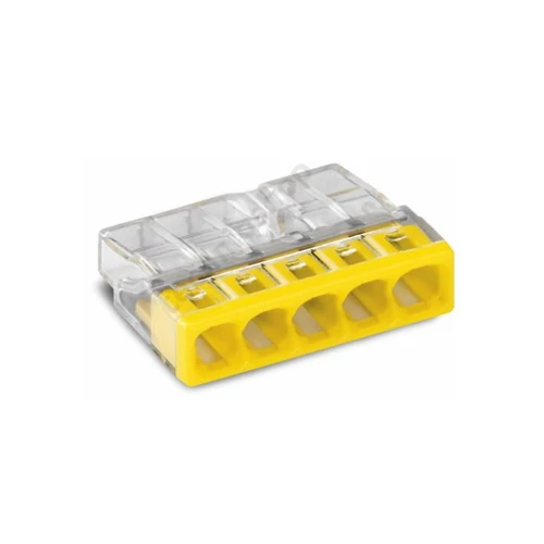 Vezetékösszekötő átlátszó 5-pólus 0.5-2.5mm2 24A 450V átlátszó WAGO