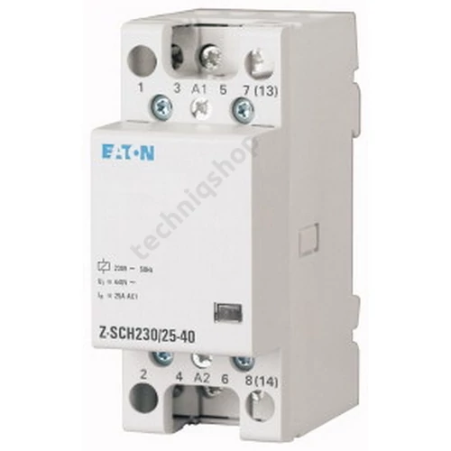 Installációs kontaktor sorolható 25A 440V AC 2-z 2-ny 230V AC-műk 2mod Z-SCH230/25-22 EATON