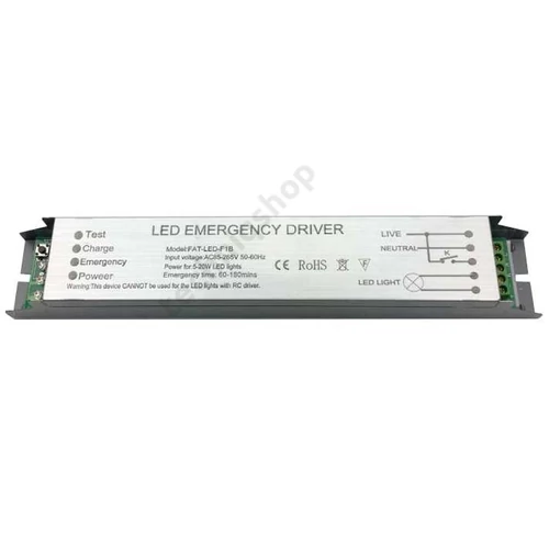 Invertermodul vészvilágító LED-hez +Liion 11,1V 2,6Ah akku 2h 20W 85-265V FAT-LED F1B HUNILUX