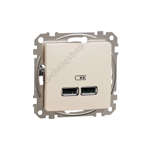 SednaÚj USB töltőaljzat A+A 2/ki 2400mA-max. 5V süllyesztett bézs Schneider