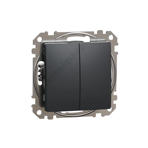 SednaÚj 106+6 kettős váltókapcsoló betét adapterrel antracit süllyesztett csavaros IP20 Schneider