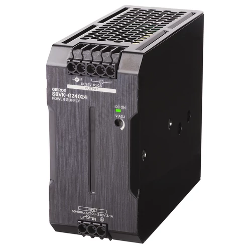 Kapcsolóüzemű DC tápegység 100-240VAC-be 90-350VDC-be 24VDC-ki 10A-ki 240W S8VK-G24024 OMRON