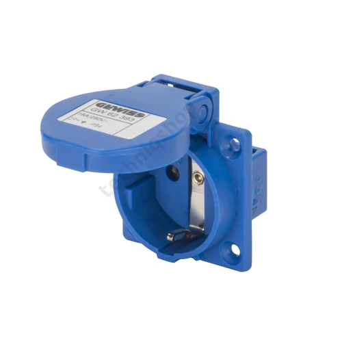 Ipari dugalj beépíthető 2P+E 16A 2P 230V műanyag kék egyenes csavaros IP54 IEC309HP GEWISS