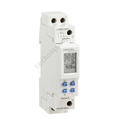 Kapcsolóóra digitális LCD heti 1 váltó 16A 1M 172 110 pro Paladin Hugo Müller